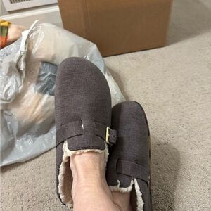 Rothy's Gray Mules with Cream Lining size 11